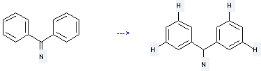 Aminodiphenylmethane is prepared by reaction of benzhydrylideneamine.